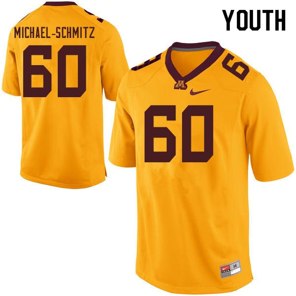Youth #60 John Michael Schmitz Minnesota Golden Gophers College Football Jerseys Sale-Gold - Click Image to Close